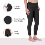 ROCKY High Waisted Yoga Leggings, 22" inseam - CAPRI, Workout Running Activewear Tummy Control Leggings for Women