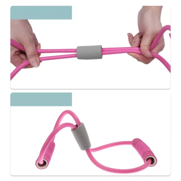 Unique Bargains 8-Shaped Resistance Band Expander Elastic Muscle Training
