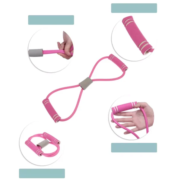 Unique Bargains 8-Shaped Resistance Band Expander Elastic Muscle Training