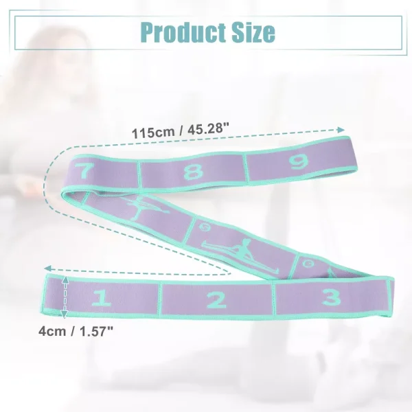 Unique Bargains Highly Elastic 9-Loops Yoga Stretching Band Exercise 1 Pc